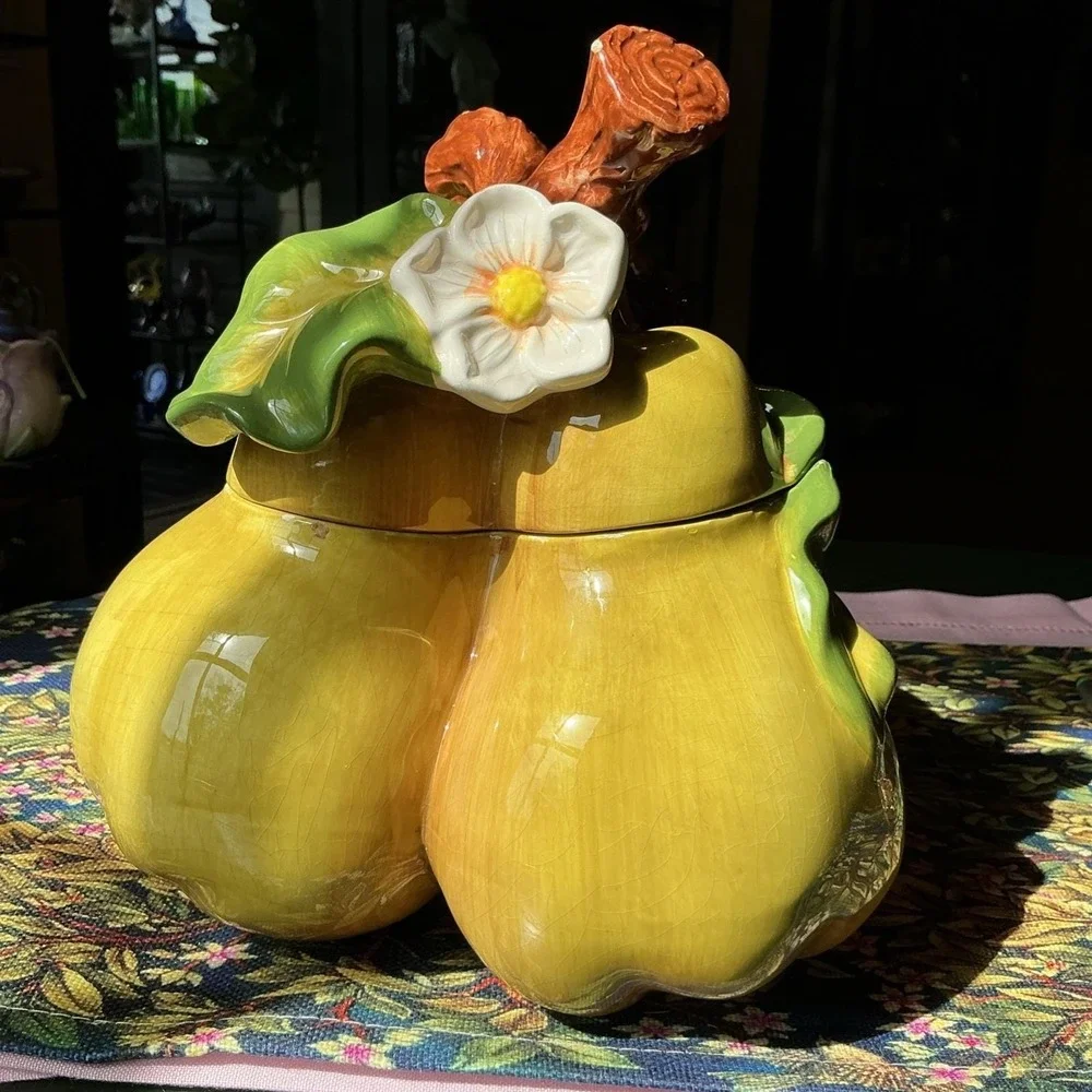 MCM Ceramic BICO Triple Pear Cookie Jar 10